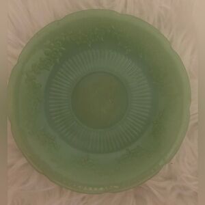 1945-49 Jadeite Alice Vintage Fire King Oven Glass Saucer